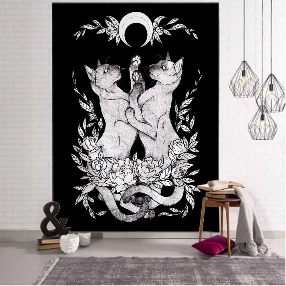 

Psychedelic animal tapestry tarot card witchcraft wall hanging bohemian aesthetics room decoration hippie home background cloth