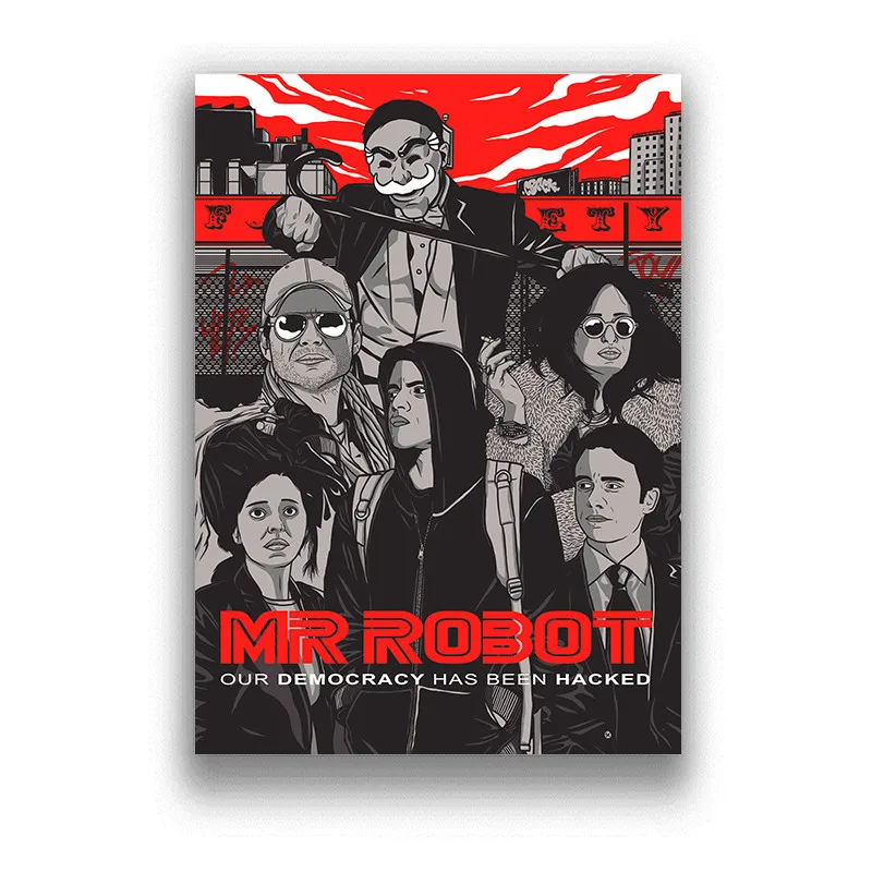 Mr Robot White Coated Paper Poster Prints Tv Series Movie Art Wall Stickers Picture Bedroom Living Room Home Decor