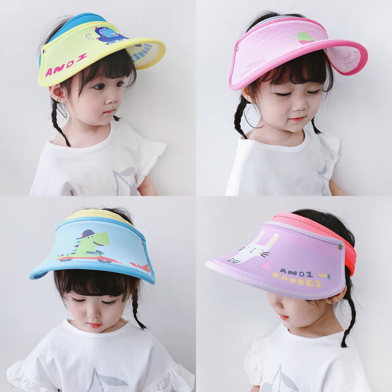 

Baby empty top hat cartoon dinosaur children hat sunscreen hat summer fashion new unisex cotton multicolor gift