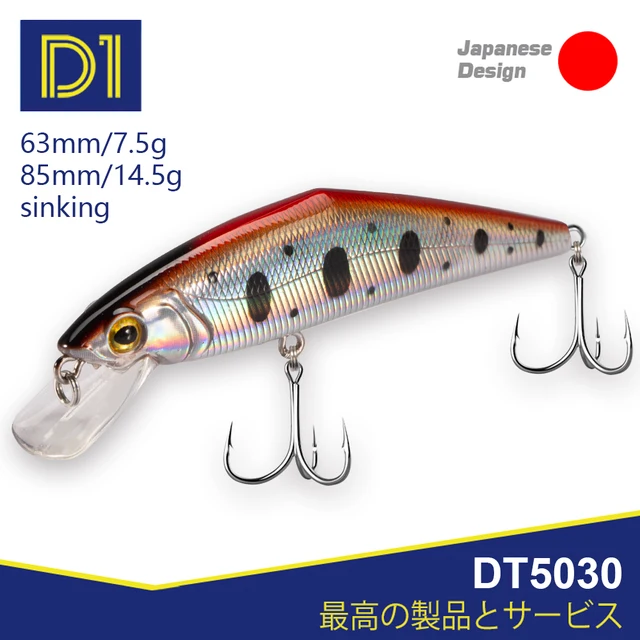 D1 D-CONTACT tonący Minnow przynęty 63mm 85mm sztuczne twarde woblery wysokiej jakości na pstrąga basowego Pesca zimowy sprzęt wędkarski