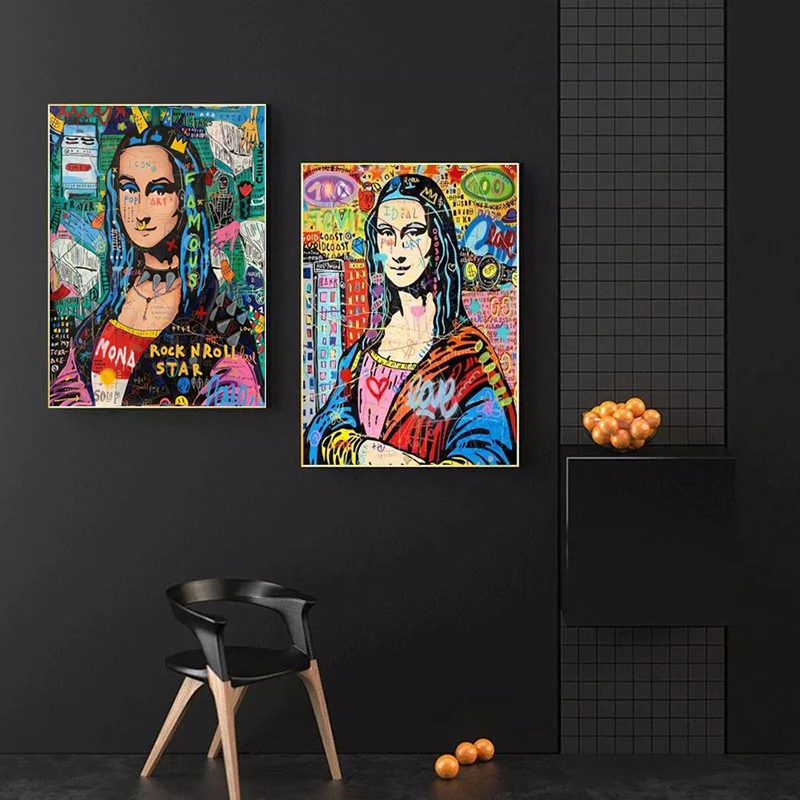 Modern Graffiti Wall Art Figure Canvas Paintings Abstract Posters and Prints Wall Art Picture for Living Room Wall Decor Cuadros