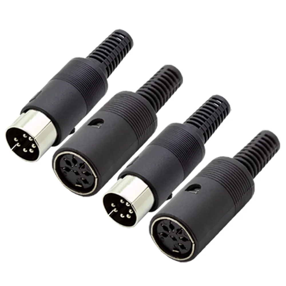 10pcs 3/4/5/6/7/8/13 Pins DIN Connector Male/Female DIN Plug Jack Socket Connector Chassis Cable Mount With Plastic Handle