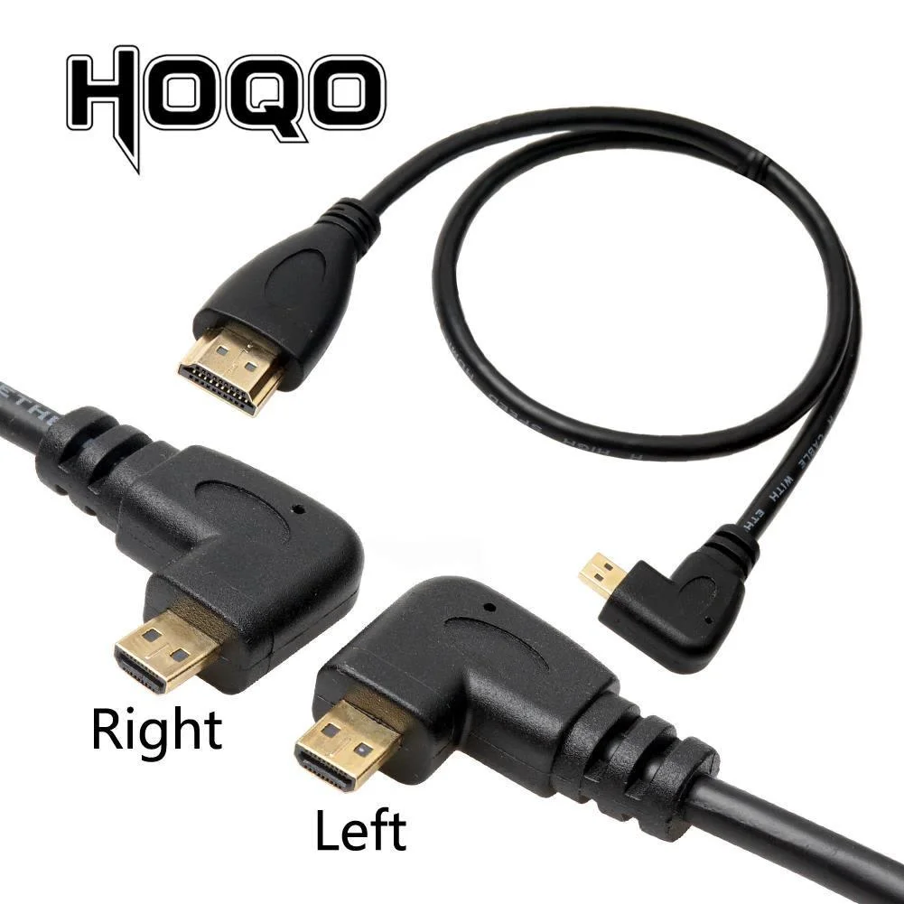 Cable Micro HD a HDMI de 90 grados, compatible con ángulo izquierdo/derecho, para cámara Digital Sony a6400 GH4, tableta de 50cm/150cm