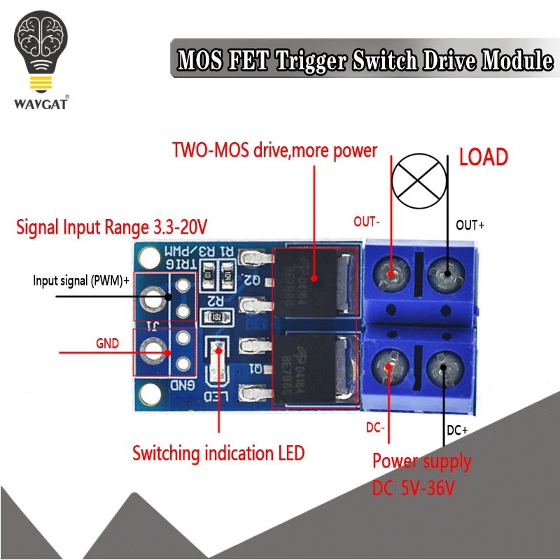 1/10PCS 15A 400W MOS FET Trigger Switch Drive Module PWM Regulator Control Panel for arduino