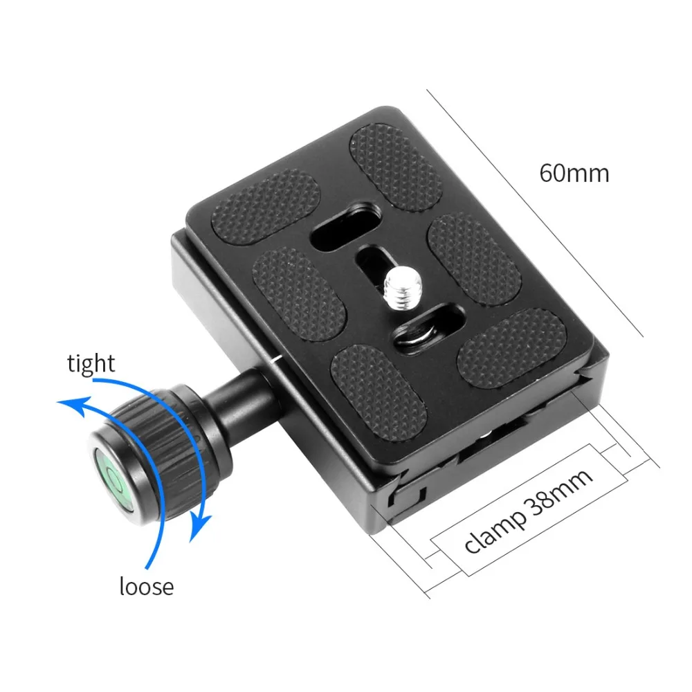 Tripé para câmera dslr qr60, placa de liberação rápida e adaptador de montagem para dslr e monopé, cabeça da bola, acessórios de câmera arque-suíça