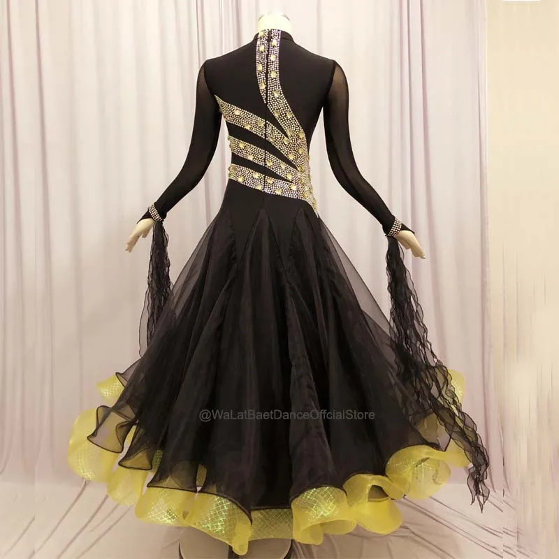 Standard Ballroom Dress Viennese Waltz Dress Waltz Dance Costumes Black Tango Dress Foxtrot Dance Dress Dance Clothes Ball Dress