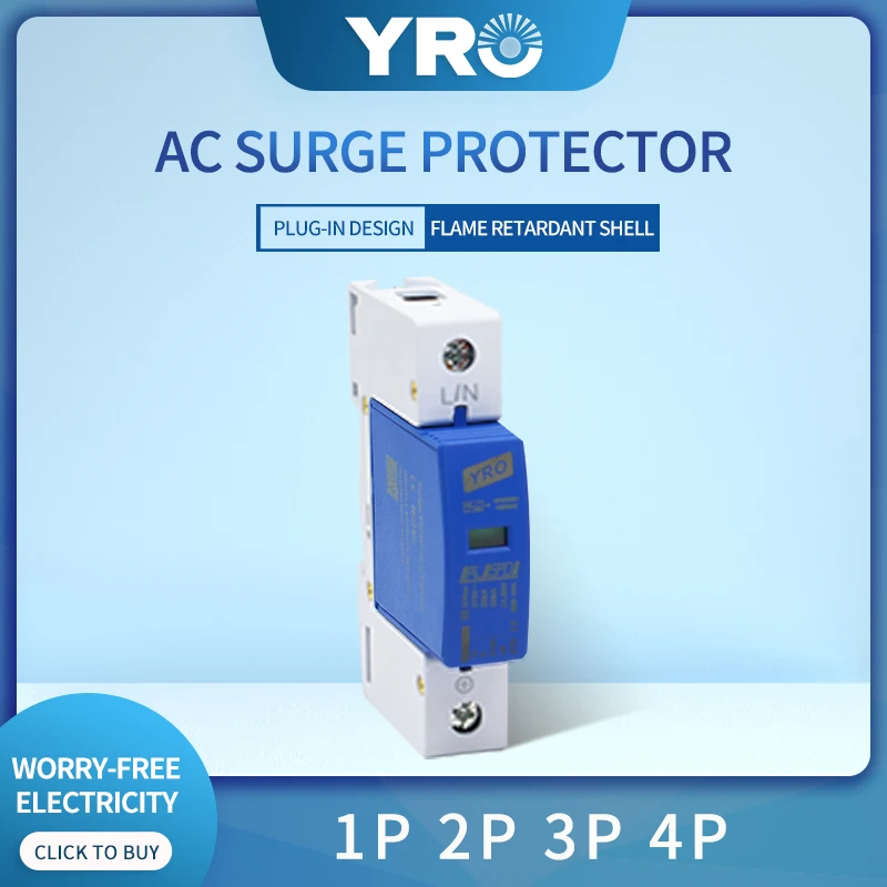 AC SPD 20KA~40KA 385V 1P House Surge Protector protection Protective Low-voltage Arrester Device