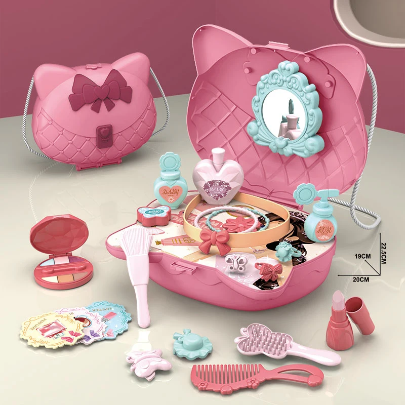 Jouets de maquillage pour filles, ensemble de jeu de simulation, dos Montessori, IQUE Cosmetic Princess Hairdress, jouets de beauté à la mode pour enfants