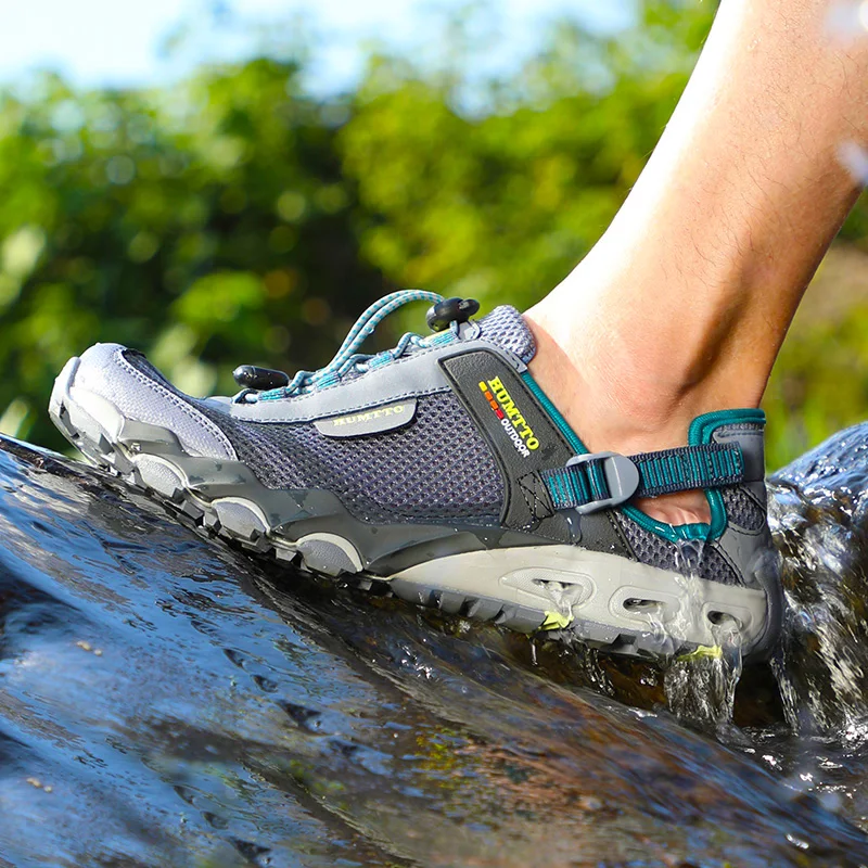 HUMTTO-zapatos de senderismo al aire libre para hombre, zapatillas transpirables de gran tamaño para acampada y Trekking, sandalias de playa de lujo