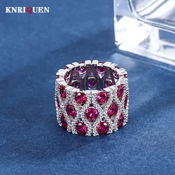 Vintage Gemstone Rings for Women Ruby Sapphire Wedding Engagement Cocktail Party Ring Fine Jewelry Anniversary Gift Accessories