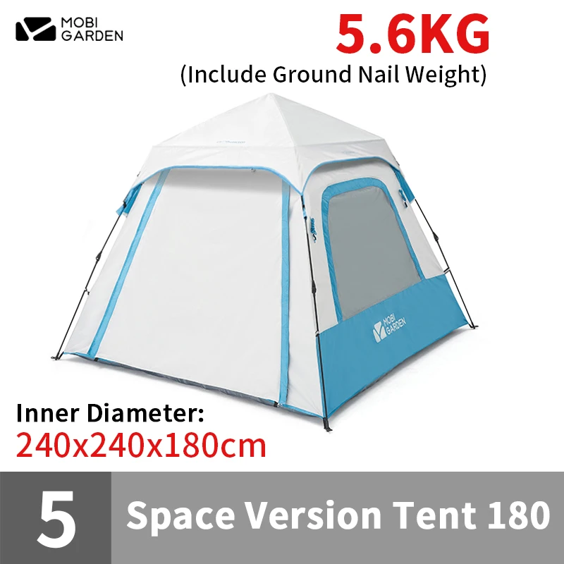 MOBI GARDEN LingDong Automatic Tent With Free Door Hall Rod Outdoor Camping Three Seasons Tent Hiking Tourism Space Version