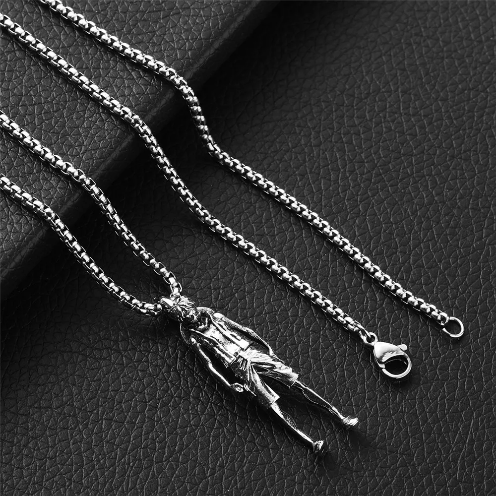 Antique Titanium Steel Chain Necklace Cartoon Cute Hipster Anime Luffy Student Simple Fashion Jewelry