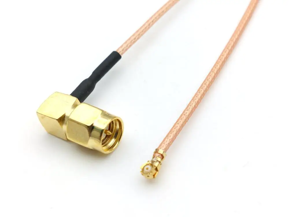 50pcs Gold-plated IPX U.FL to  SMA MALE ANGLE  IPEX PCI cable RG178