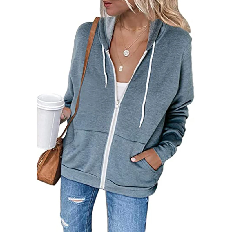 

New Women's Spring Autumn Casual Jackets Outwear Breathable Hooded Coats Female Overcoats Clothing Solid Color Long Sleeve