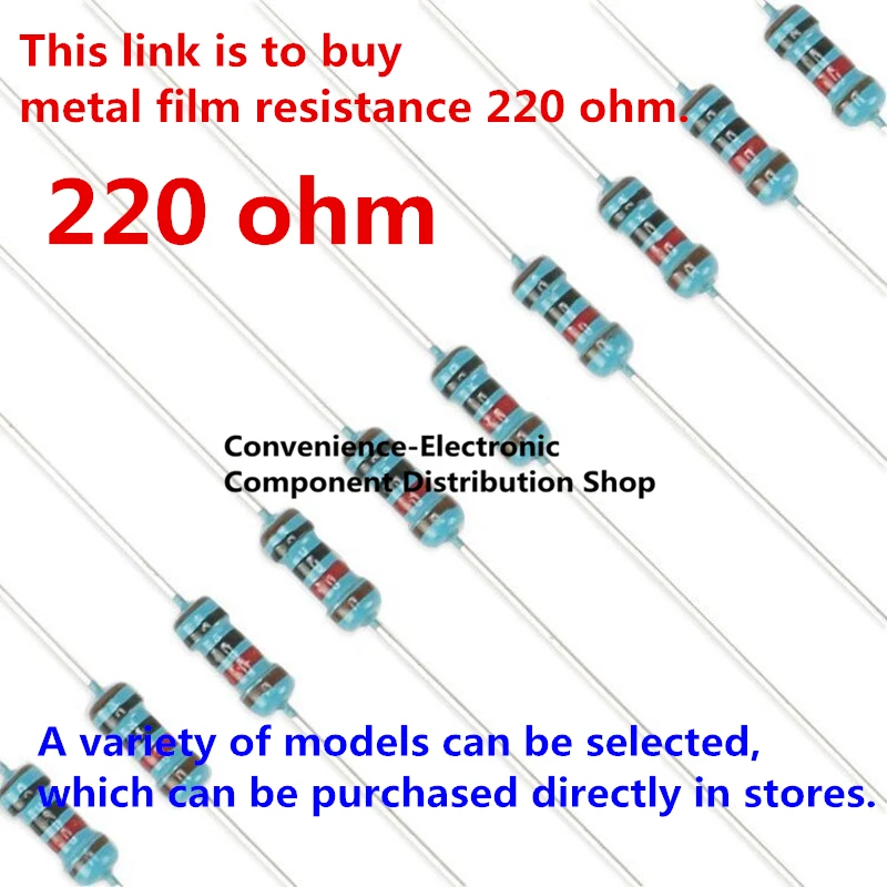 100 Stuks 220 Ohm 1/4W 1% Metal Film Weerstand