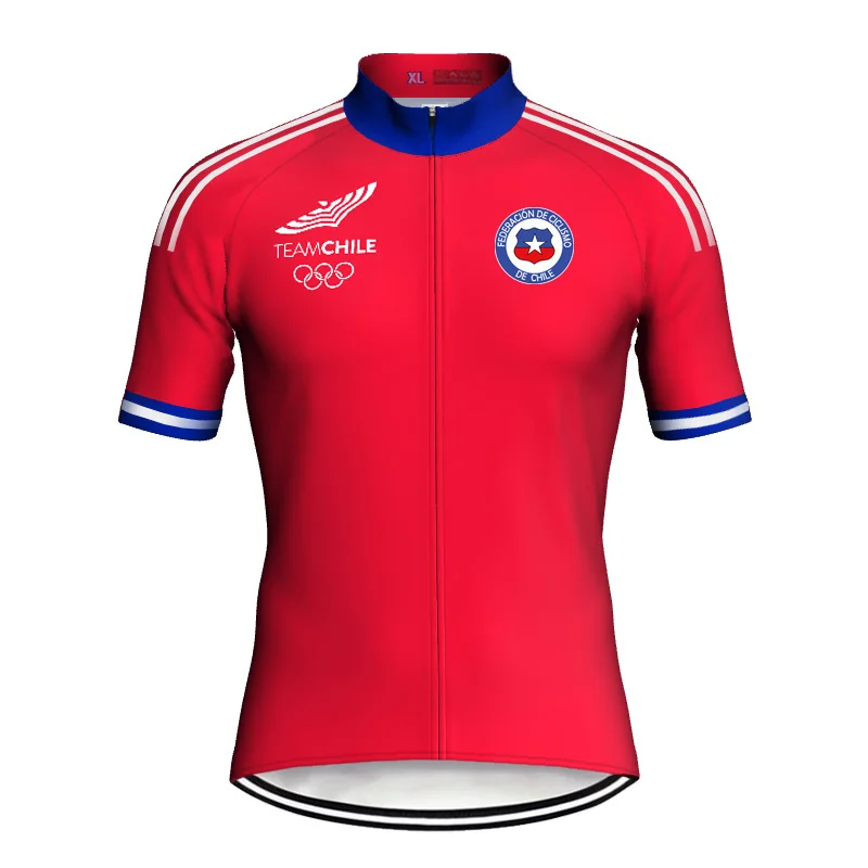 Summer Cycling Jersey Jacket Mountain Wear MTB Top Road Breathable Short Shirt Bicycle Chile Classic style Sport Red Clothes