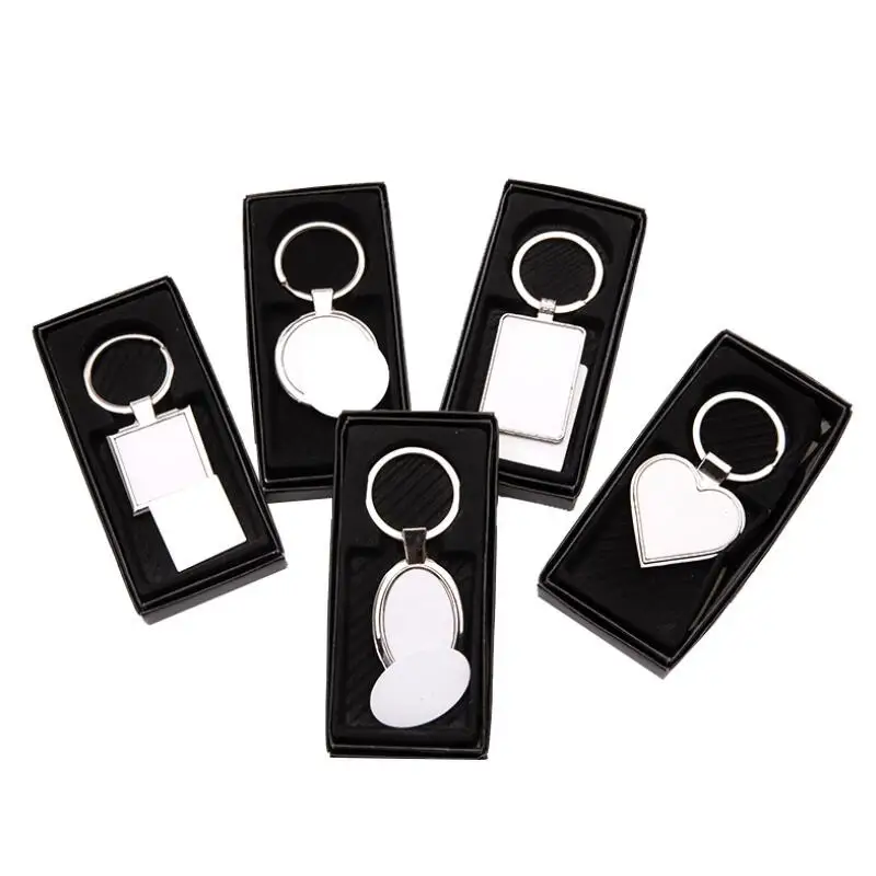 

Sublimation Blanks Key Buckle Heart Love Geometry Metal Keyring DIY Keys Chain Valentine Day Holiday Gift LX9339