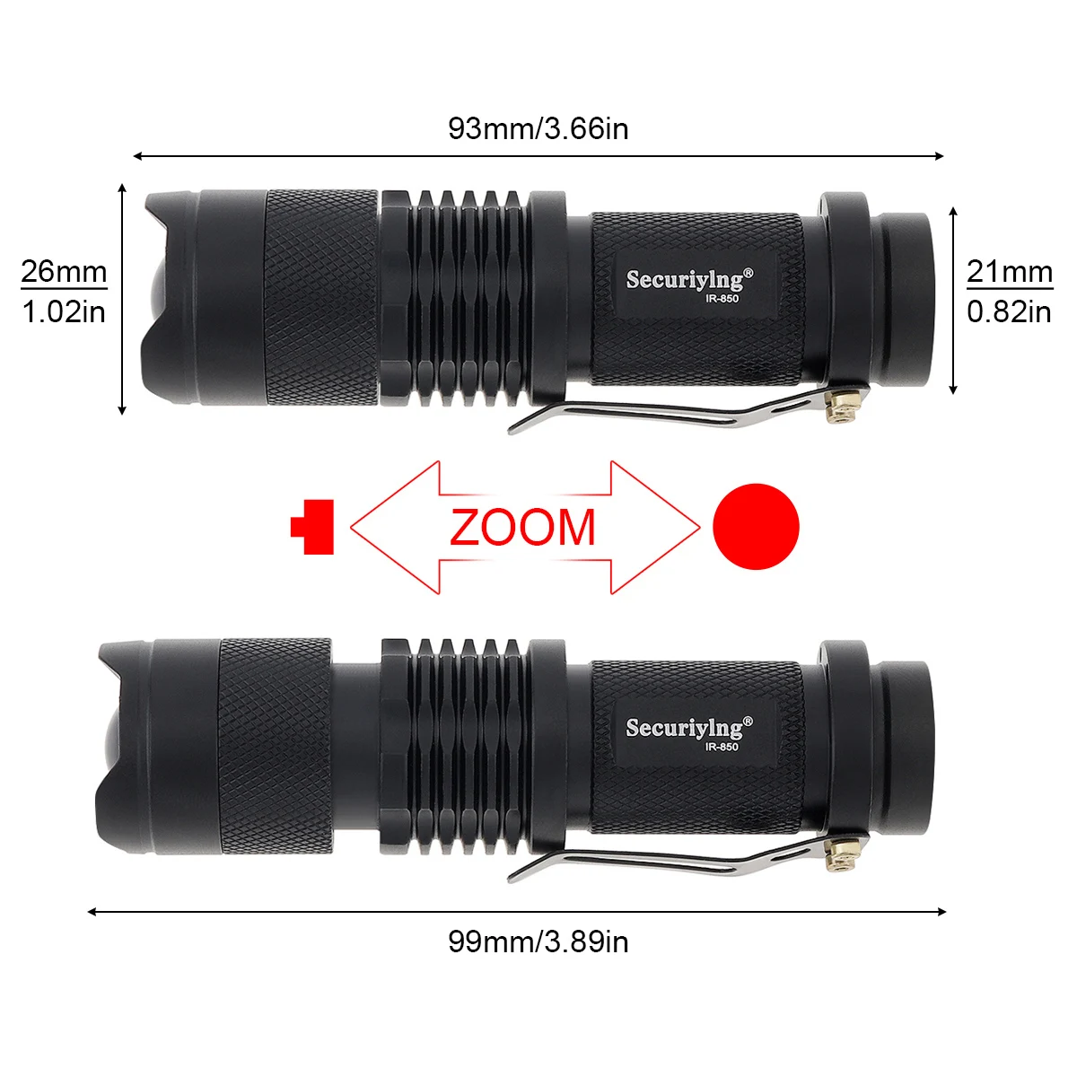 장거리 IR-850nm LED 적외선 손전등, 조정 가능한 SK68 초점 야간 투시경, IR 라이트 토치, 사냥 전술 포식자, 940nm