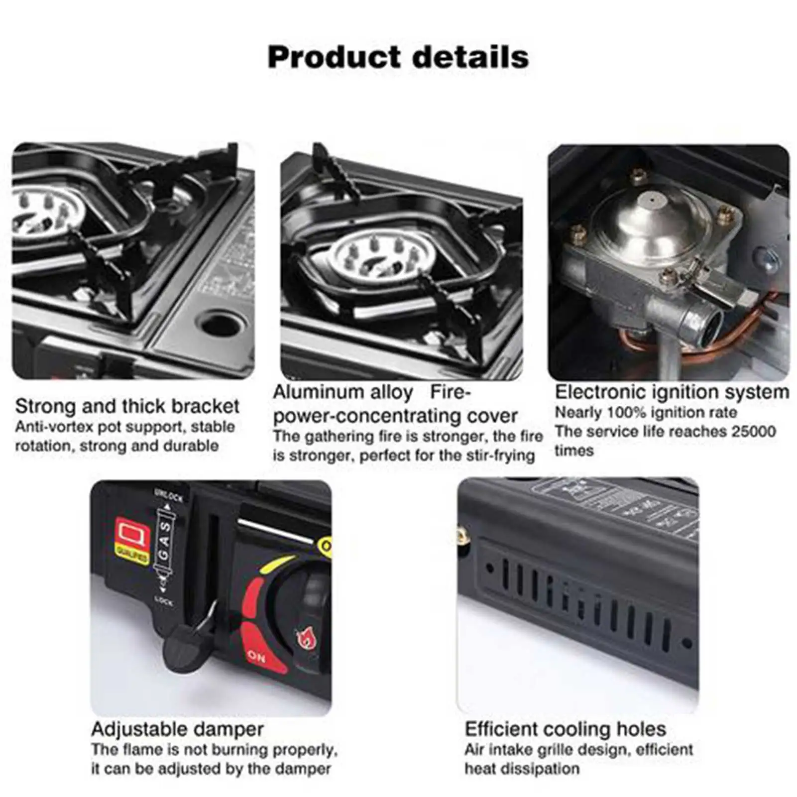 Dual-purpose Portable Cassette StoveSingle Drawer Double Burner Camping Cooking Stove For Outdoor Indoor Camping Cooking