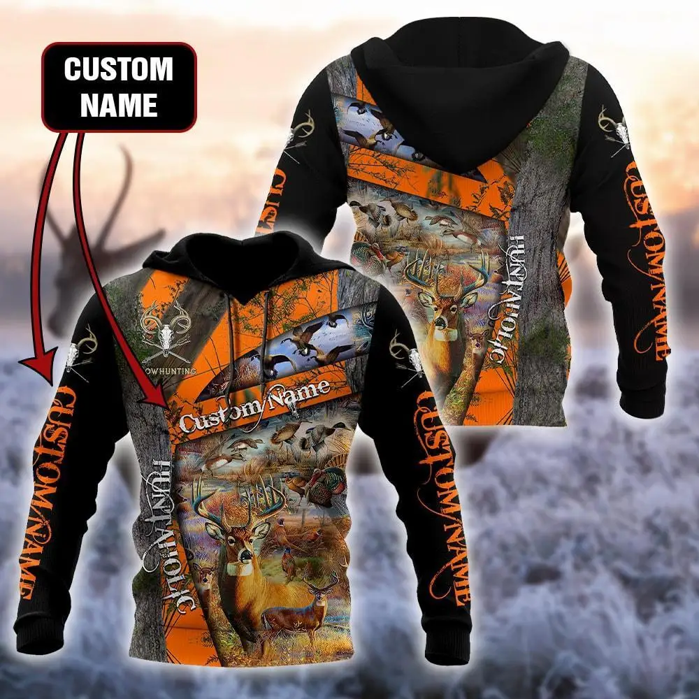 

Custom Name Hunting Deer 3D All Over Printed Men's Hoodie & Sweatshirt Autumn Unisex Zip Hoodies Casual Streetwear KJ811