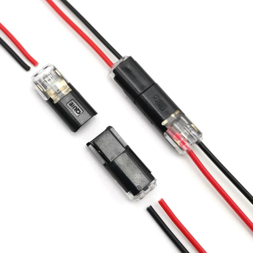 10pcs 2pin Pluggable Wire Connector Quick Splice Electrical Cable Crimp Terminals for Wires Wiring 22-20AWG LED Car Connectors