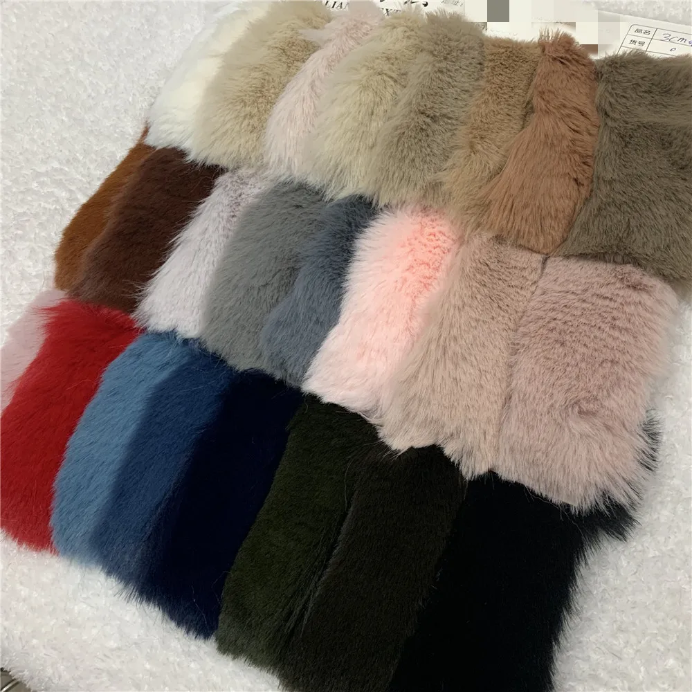 Top Quality 3cm Long Soft Fur Fabric 85cm*165cm Width Faux Rabbit Fur Fabric For Coat Clothes Fur Collar