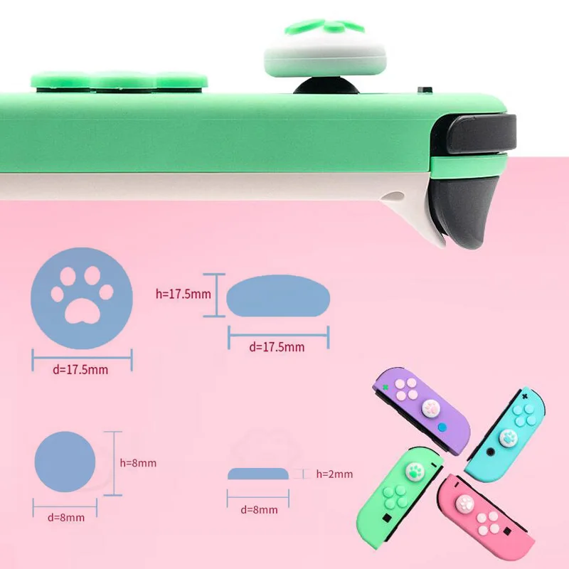 Thumb Stick-cubierta protectora para Botón de Joystick, cubierta protectora para interruptor Oled Joy-con, NS Lite, pegatina para mando ABXY, funda de piel