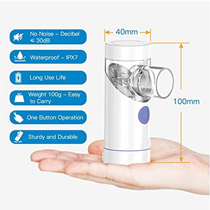 Mini Handheld Portable Inhale Nebulizer Mesh atomizer silent inalador usb autoclean nebulizador Adult Automizer inhaler for kids