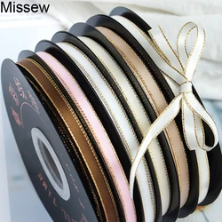 50Yards Satin Ribbon for Crafts Ribbons Decorative Glitter Ribbon Bow Handmade Baking Gift Box Cake Packaging DIY Accessories