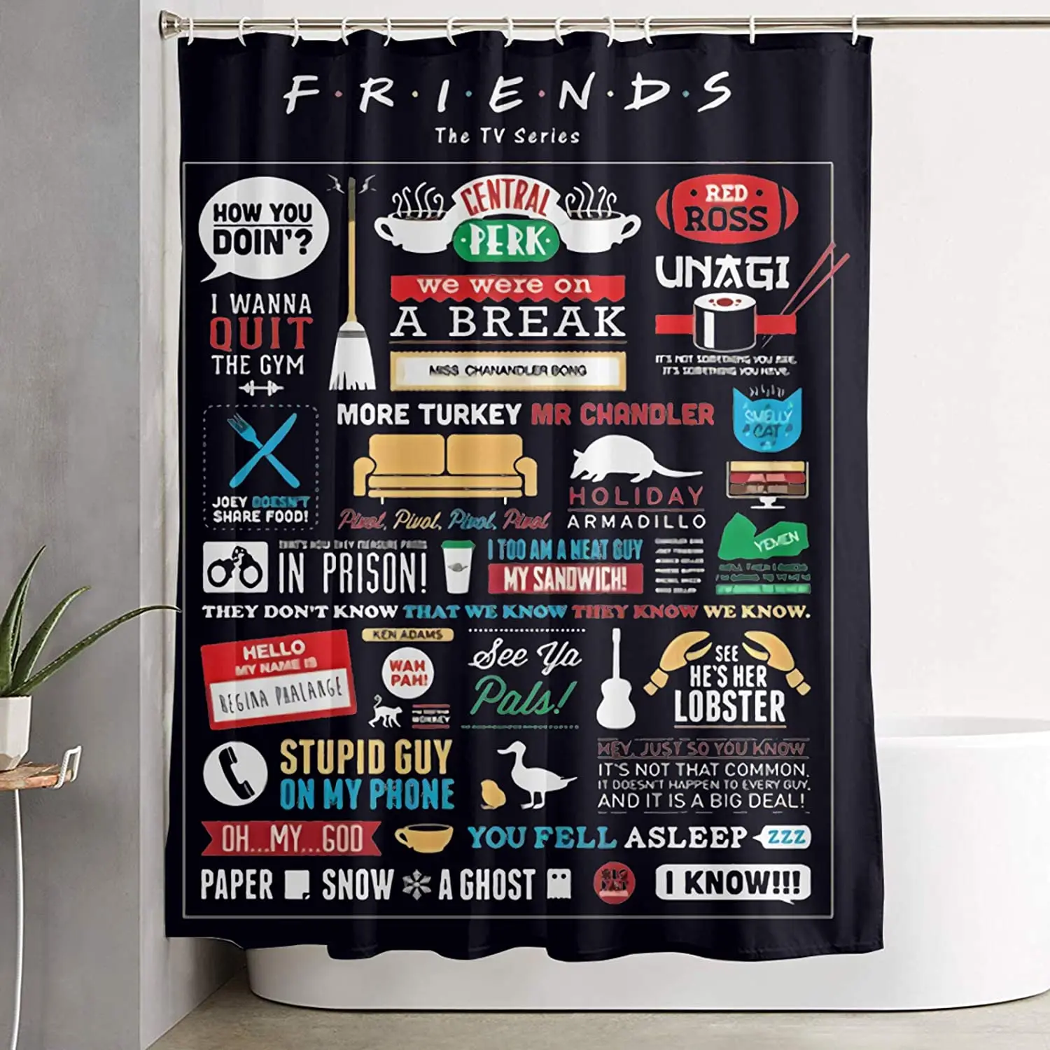 Friends Tv Show COLLAGE Custom Shower Curtain