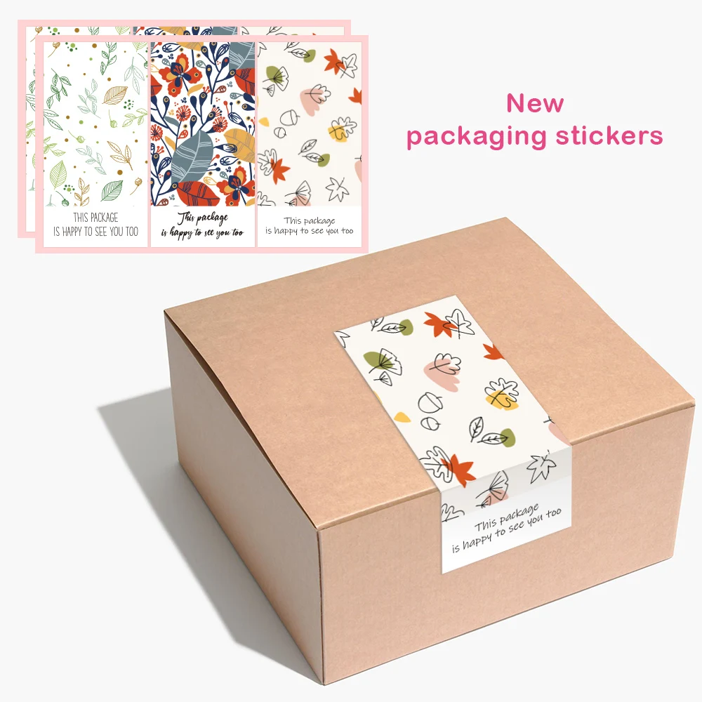 50pcs This Package Nice To Meet You Too Sticker Seal Label Thank You Small Business Handmade Merchandise Decoration Stickers