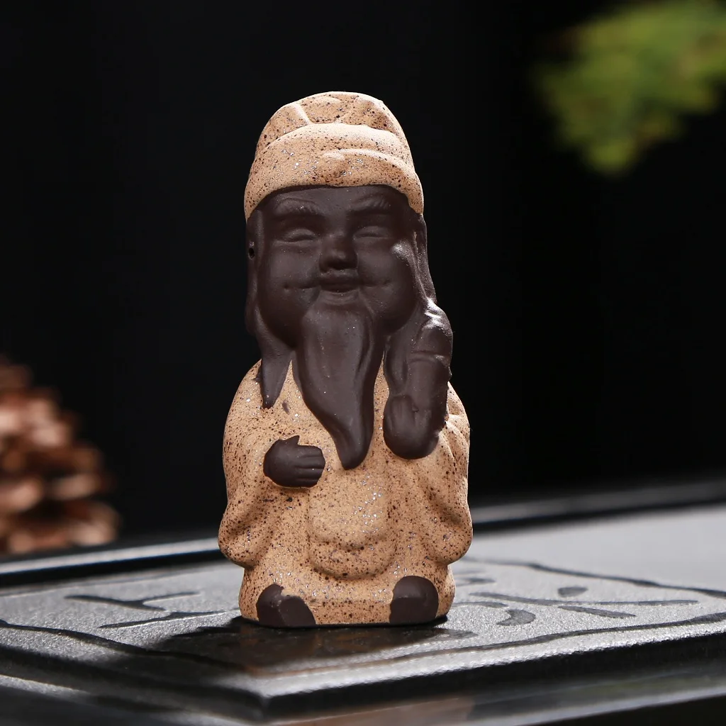 Sand Little Monk Figurine Chinese Tea Pet Little Buddha Statue Tea Tray Decoration Home Tabletop Ornament