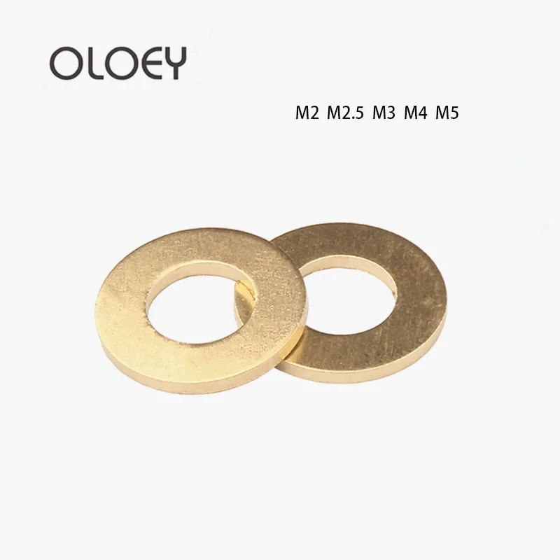 

Factory Price Free Shipping M2 M2.5 M3 M4 M5 GB97 DIN125 Solid Brass Copper Flat Washer Plain Gasket Pad High Quality