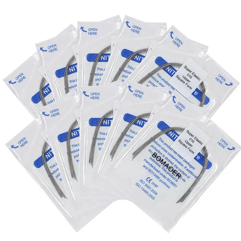 Dentistry Orthodontics Niti Archwire 10 Packs Super Elastics Square Form Round Dental Arches Wire Dentist Materials For Brace