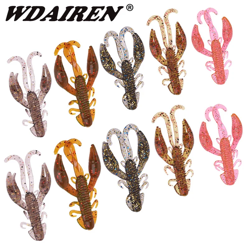 

10PCS Crawfish Larva Soft Bait 5cm 2g Jigs Wobblers Fishy Smell Worm Silicone Fishing Lure Sea Bass for Carp Artificial Swimbait