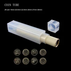 1 PCS coin tube Storage box holder coins PP plastic Direct fit 19mm 20.5mm 22.5mm 25mm 27mm or 30mm coins