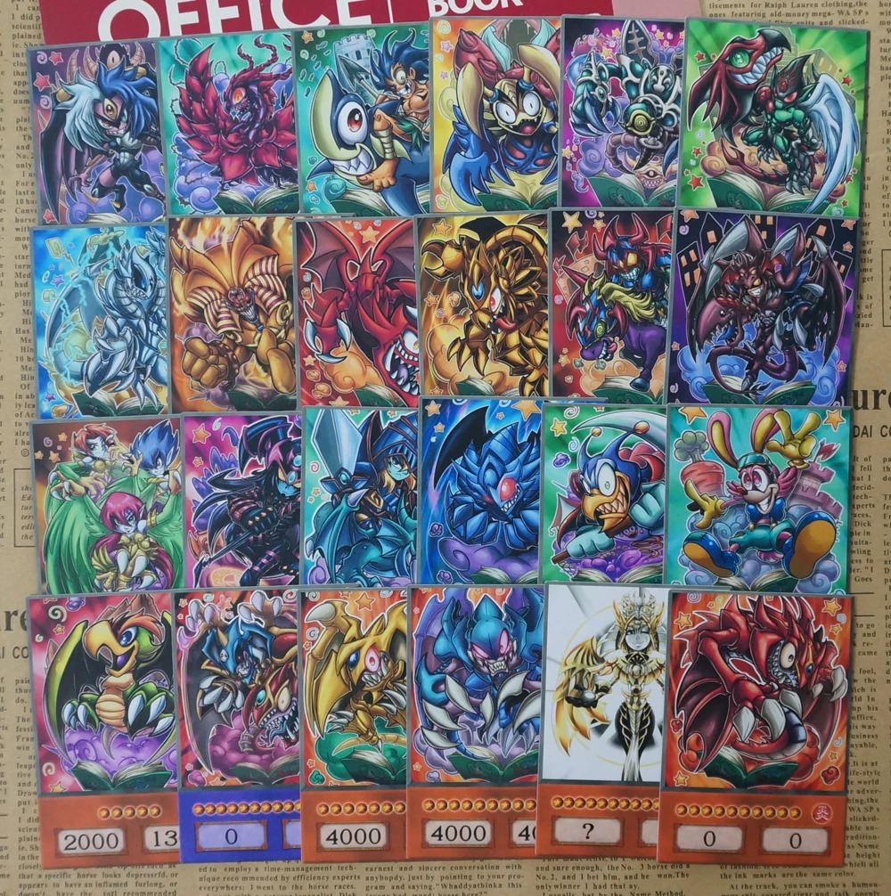 24 sztuk/zestaw YuGiOh styl Anime Orica non-official Alter śmieszne dzieła sztuki niezapomniane potwory klasyczne karty do zbierania papieru