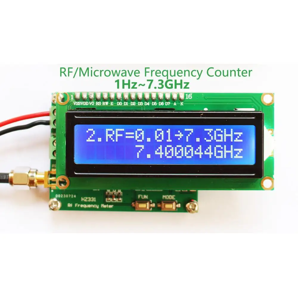 1Hz - 7.3GHz Microwave Frequency Counter Radio RF Frequency Meter 500KHz Pulse Accumulator Module