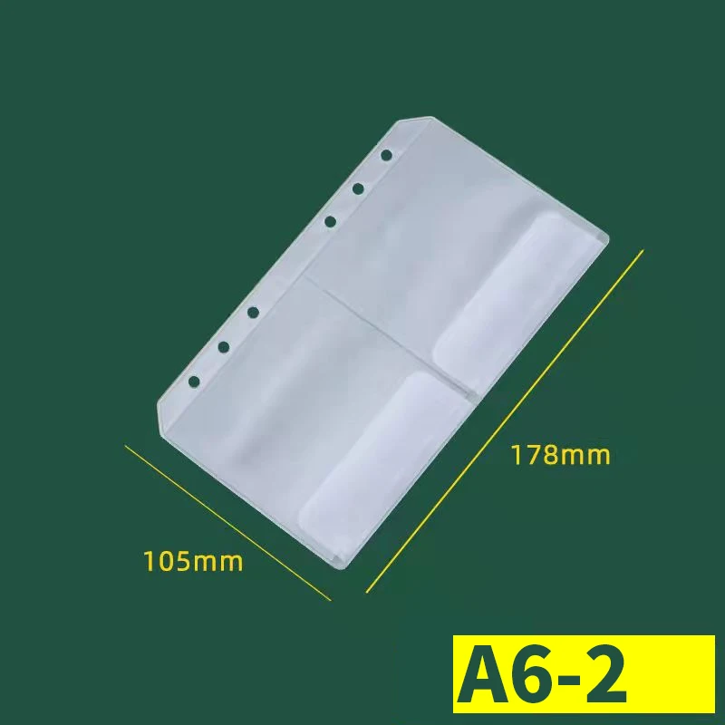 18 шт./лот A6 ПВХ сумка на молнии, 6 отверстий, прозрачные сумки, держатель для карт, аксессуары, папка на кольца, органайзер для документов для ноутбука, свободный лист