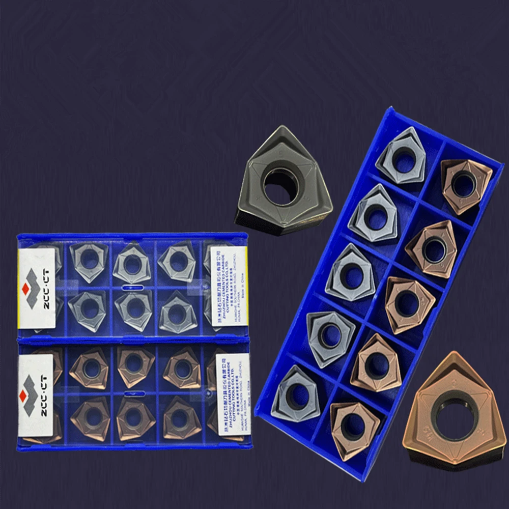 Double-sided Hexagonal 90 Graus Right Angle Fast Feed Mfwn Wnmu Carbide Inserções Inserções de Ferro Fundido Fresagem Cutter 10p Wnmu080608