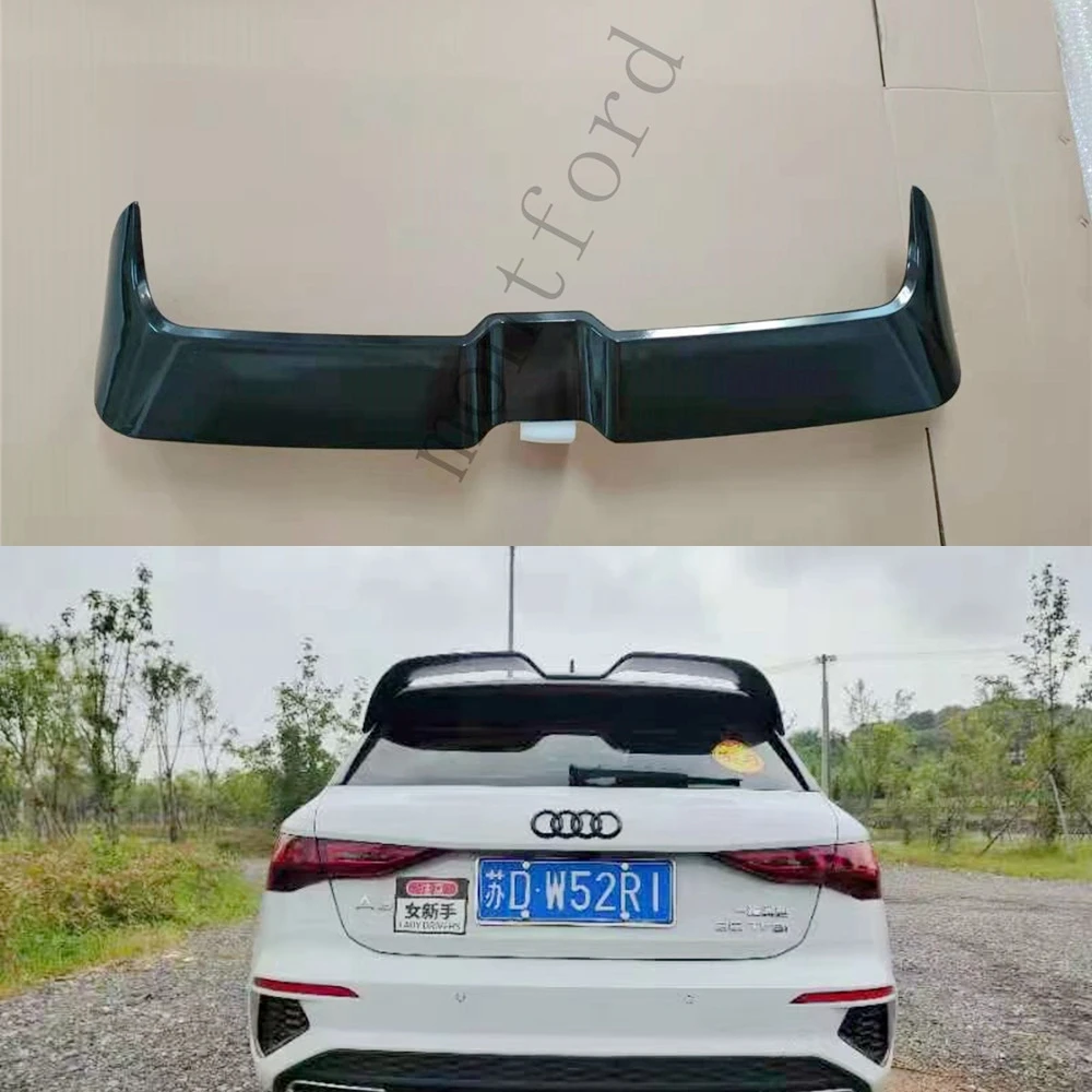 For Audi A3 S3 S Line A3 Hatchback 5Doors 2021+ Unpainted+Gloss Black ABS Plastic Rear Roof Spoiler Trunk Wing Boot Accessories