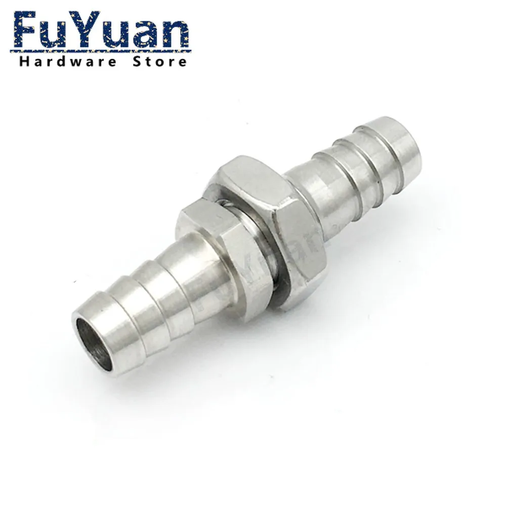 Hose Barb Bulkhead 304 Stainless Steel Barbed Tube Pipe Fitting Coupler Connector Adapter 4mm 6mm 8mm 10mm 12mm 14mm 16mm 19mm