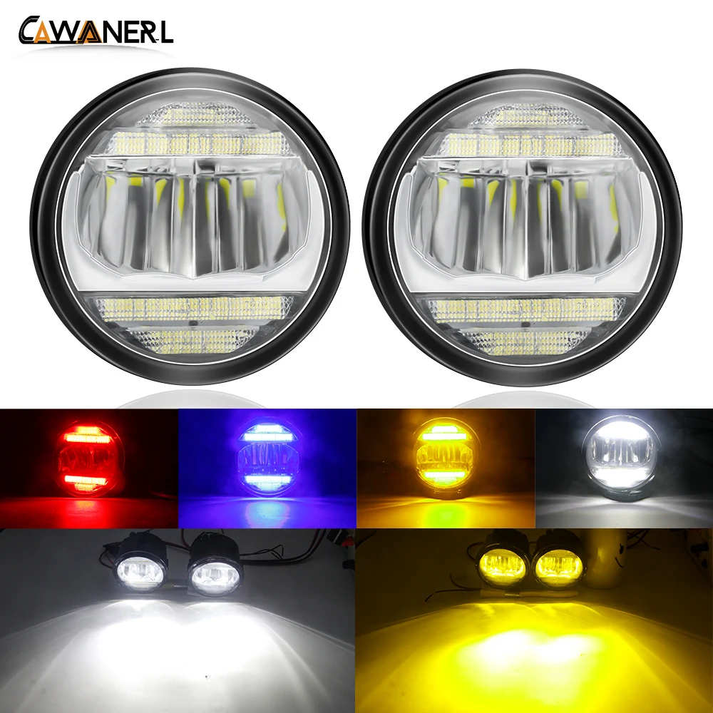 2in1 Fog Light DRL For Nissan X-Trail Murano Tiida NV200 Versa Lafesta Vampira Car LED Fog Lamp Daytime Running Light H11 12V