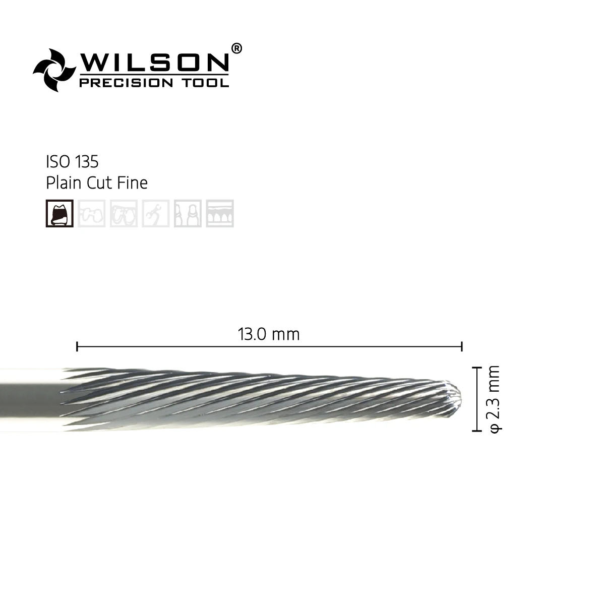 WilsonDental-fresas de carburo de tungsteno, corte liso, ISO 135