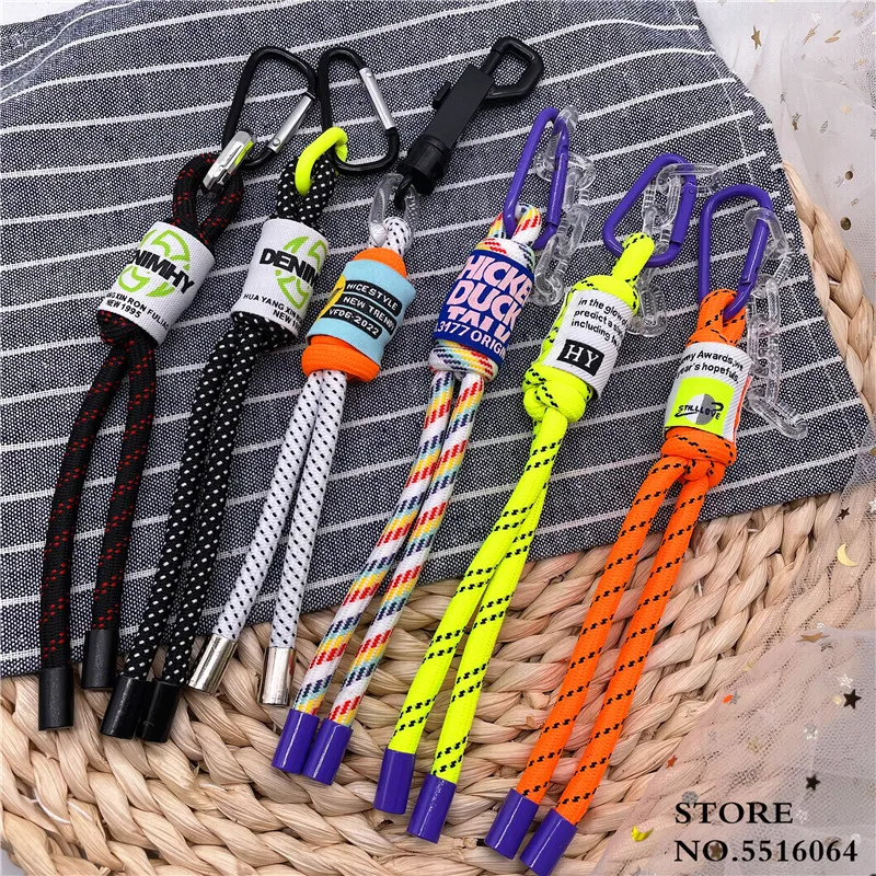 ジュエリーハム-蛍光編組フック,クライミングフック,バッグの装飾,携帯電話ケース,キーホルダー,ショートストラップ