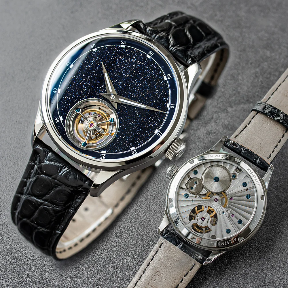 

Sugess Tourbillon Master Mens Watch 2020 Blue GoldStone Limited Edition Luxury Business Watches Father Gift Tianjin Movement