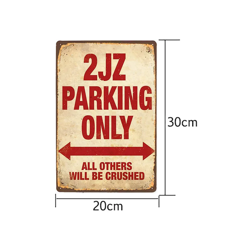 PARKING ONLY Vintage Signs Retro Metal Plaque Garage Wall Tin Plate Coffee Bar Pub Club Decoration Home Decor 20x30cm