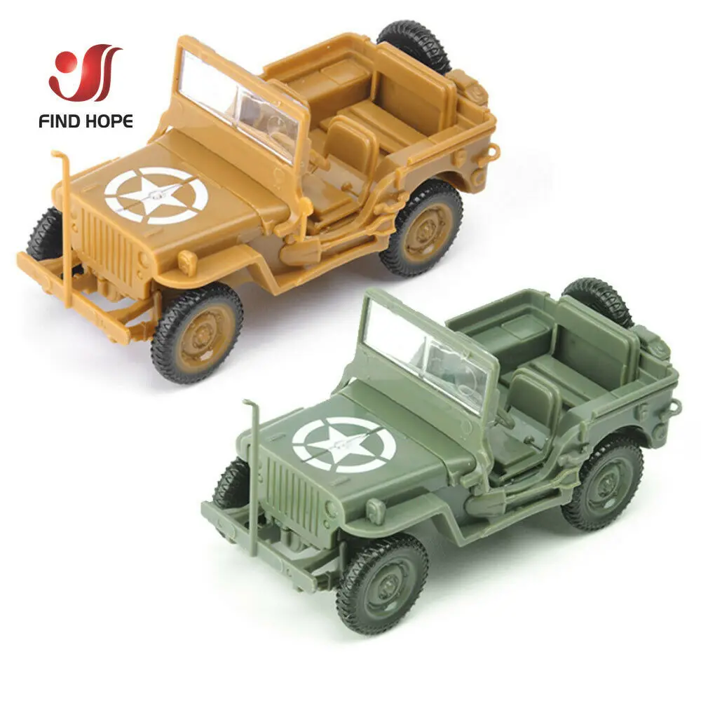 1/48 US Willys Jeep Assemble Model WW2 GP Military Vehicle Model Puzzle Block Car Collections Scene Sandpan Game Model Toy 1940