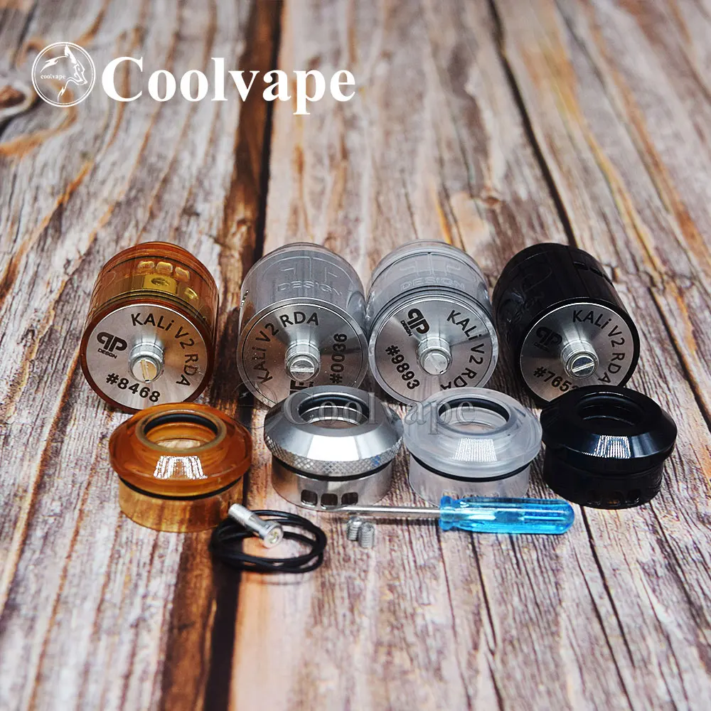 Coolvape QP KALI V2 RDA Atomizer 1:1 25Mm Diamter PC PEI Chất Liệu Ecig Phù Hợp Với 510 Mod Vape Xe Tăng vs Tã Dán Goon Rda Tận Rda