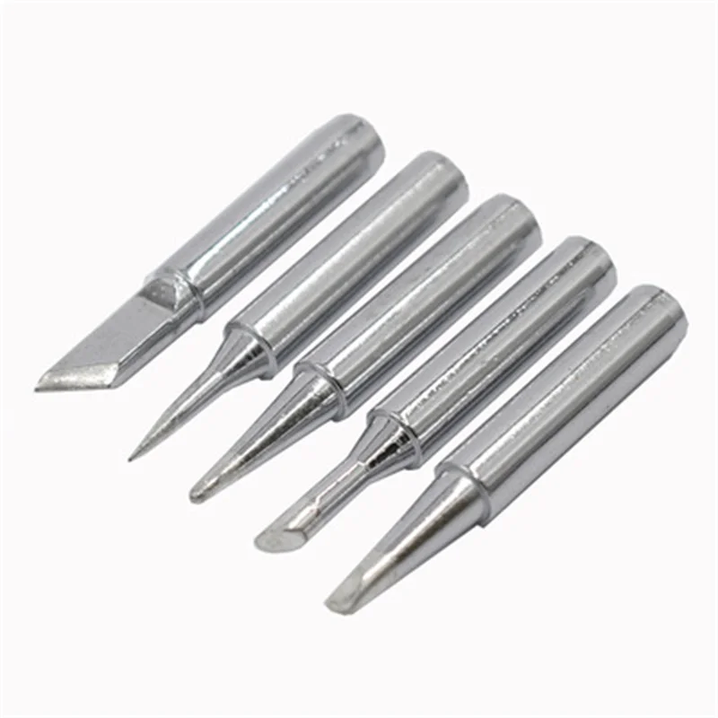 5PCS  Pure Copper Soldering Iron Head 936 Soldering Iron Head Set  Electric Soldering Iron Tip I+B+K+2.4D+3C